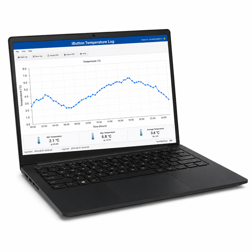 Temperature log graph on a PC